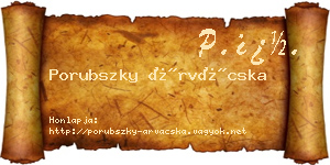 Porubszky Árvácska névjegykártya